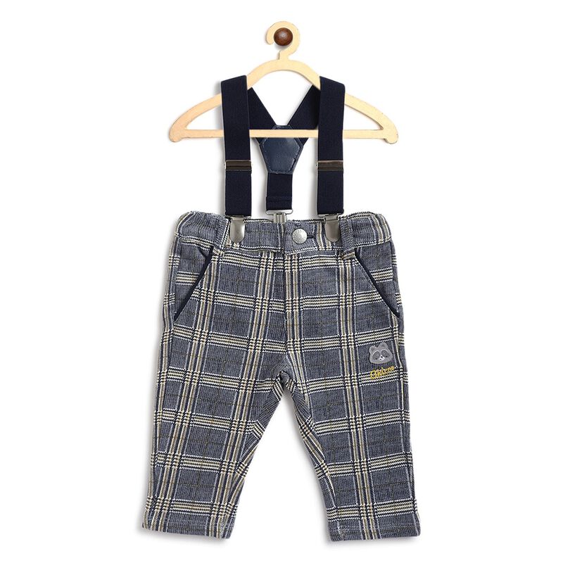 Fleece Checked Long Trouser with Suspenders image number 0